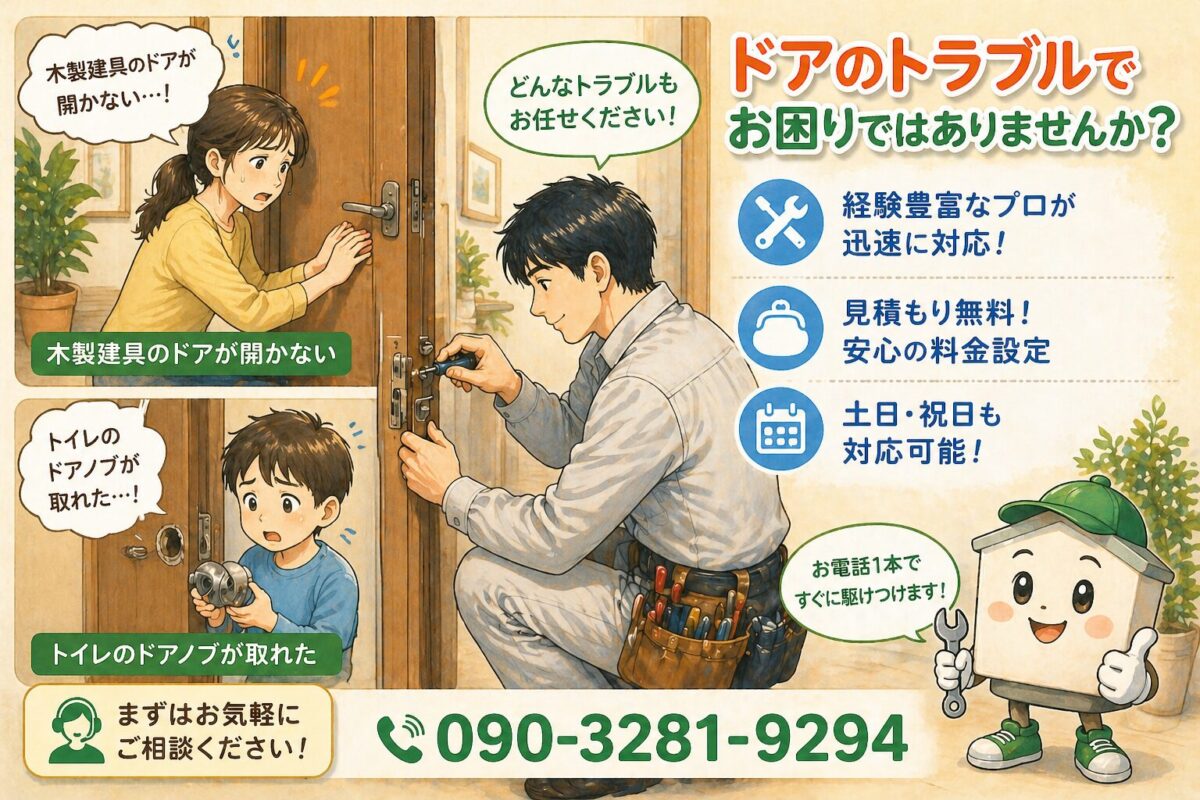 ドア修理 ドアノブ