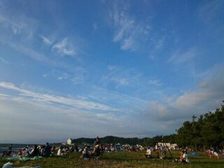 花火大会 会場到着