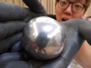 アルミホイールで　玉作り