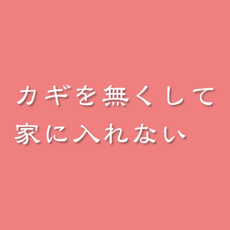 え! 家に入れない! 困った