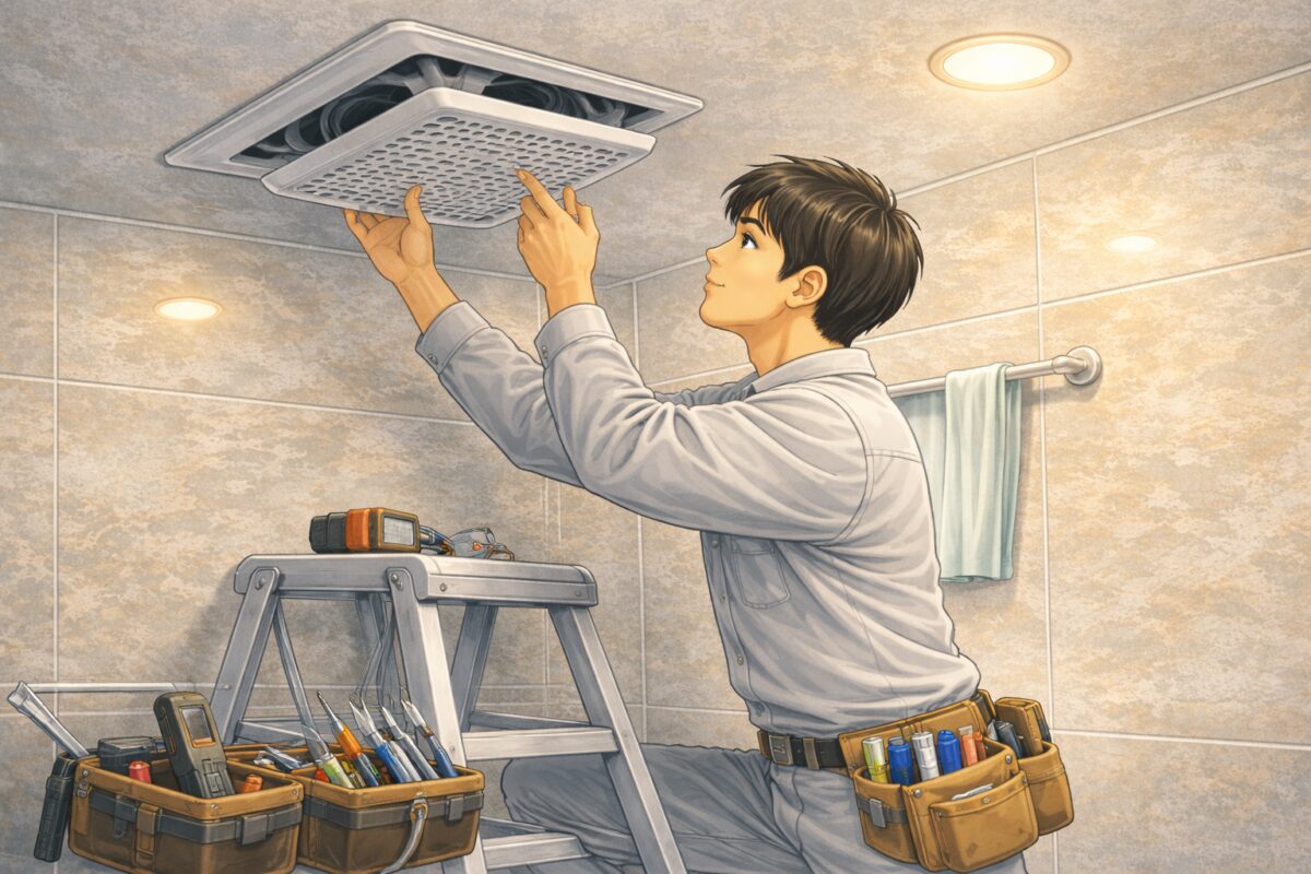天井の換気扇を交換 修理