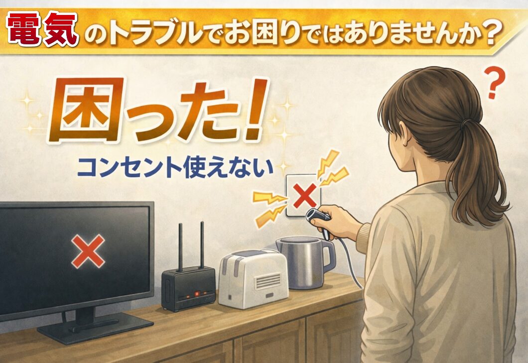電気のトラブルに困った 付かない 修理